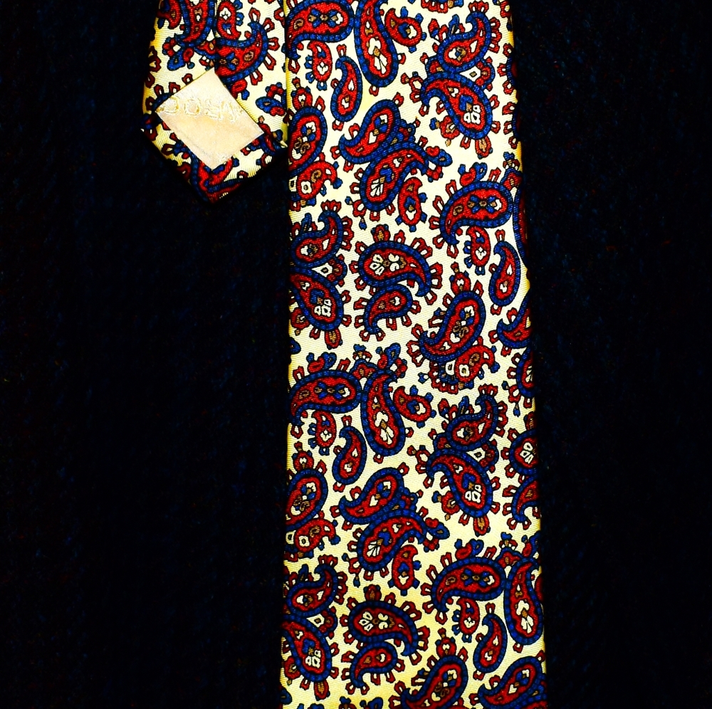 1969~•°•~GUY LAROCHÉ~•°• Paisley Italian silk tie